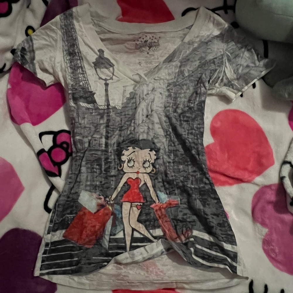 Rare Betty boop y2k v neck shirt